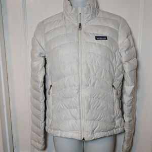Patagonia Women's Light Gray Puffer Jacket Goose Down Insulation Size XS